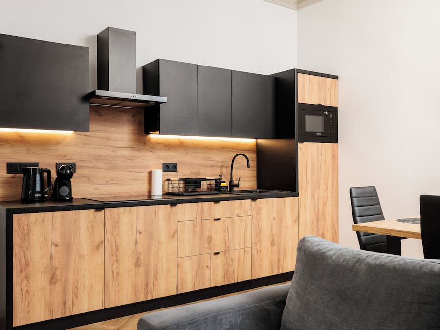 Apartamento conforto, 2 quartos, para não fumantes, vista para a cidade | Cozinha privada | Máquina de café expresso, cafeteira/chaleira, fogão, cooktop