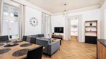 Comfort Apartment, 2 Bedrooms, Non Smoking, City View | Living area | 50-inch LED TV with digital channels, streaming services