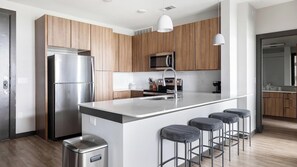 Fridge, dining tables