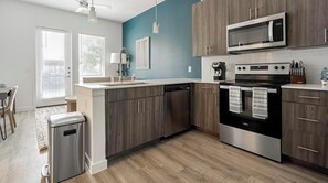 Fridge, dining tables