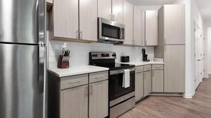 Fridge, dining tables