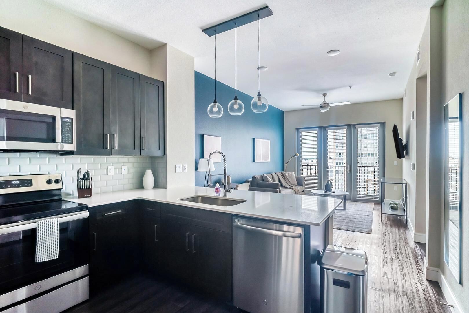 Fridge, dining tables