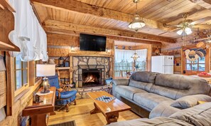 Smart-tv en een open haard