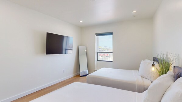 2 bedrooms, bed sheets