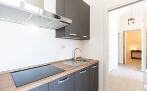 Kühlschrank, Mikrowelle, Herdplatte, Geschirrspüler