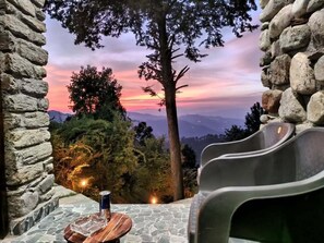 Deluxe Double Room, Hill View | Terrace/patio - Mandeva Wooden castle (Bhikyasain)