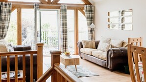 Cottage | Living room | Fireplace - Barn in Wales With Swim Spa & Scenic Views (Aberystwyth)