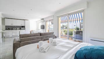 Apartamento | 1 dormitorio, tabla de planchar con plancha, ropa de cama