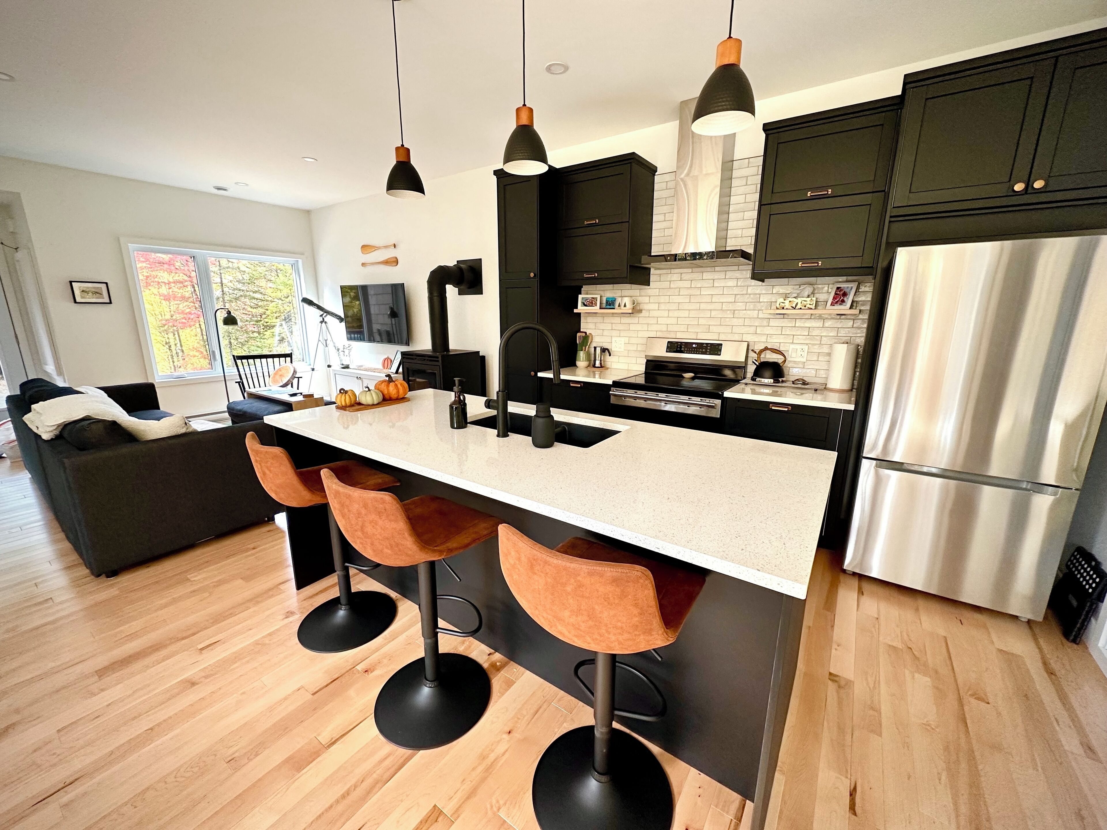 Réfrigérateur, micro-ondes, four, plaque de cuisson