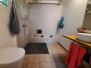 Shower, jetted bath, hair dryer, towels - Family villa with pool + adjoining lodge & tropical garden - Saint-François, (Saint-François)