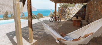 luxury villa in front of a historic famous island