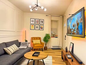 Smart TV, books, stereo, computer monitors