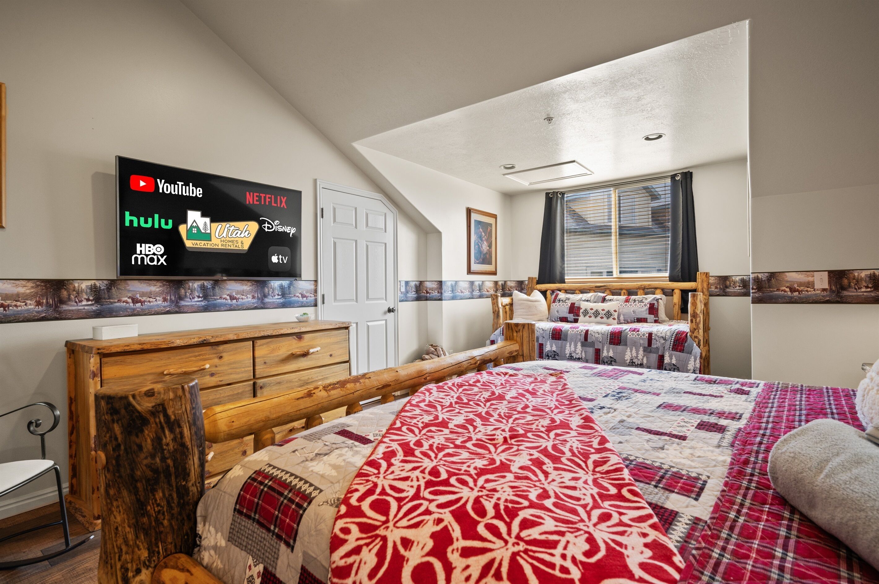 Unwind in bed as you stream your favorite shows on our smart TV.