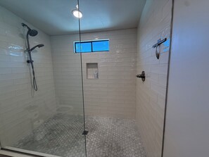 Hair dryer, bidet, towels, soap