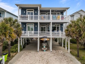 Exterior - Experience ocean views at Beach Bubbles, a spacious 5-bedroom, 4-bathroom home in Oak Island (Oak Island)