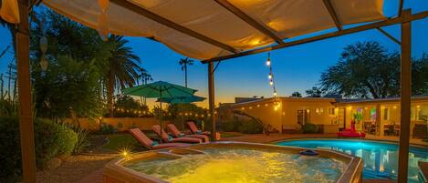 Piscine extérieure, piscine chauffée