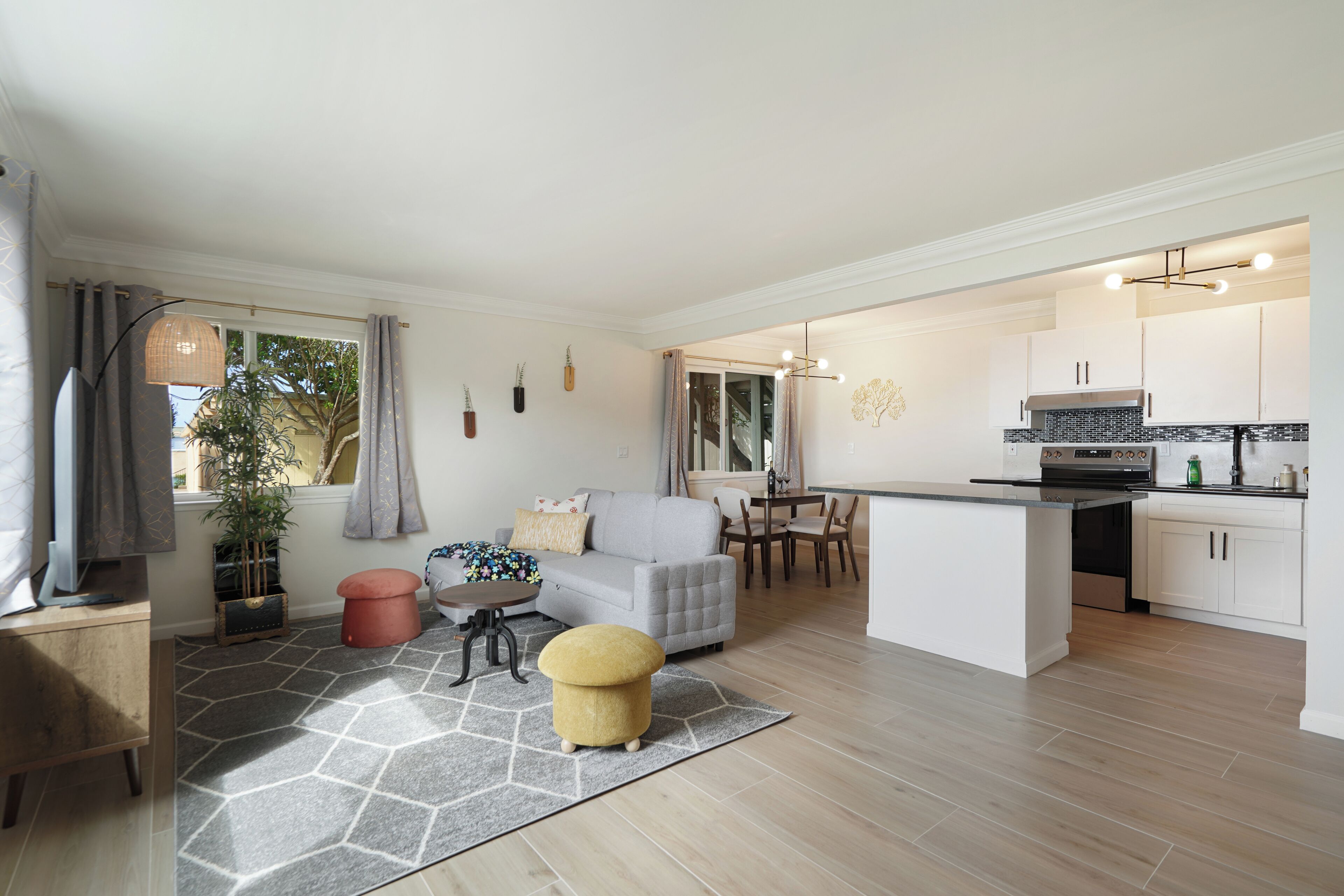 Family Apartment, 2 Bedrooms, Patio, Mountain View | Living area | 55-inch LED TV with digital channels