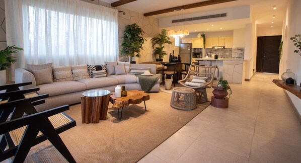 Chalet, 3 Bedrooms, Balcony | Living area | Flat-screen TV