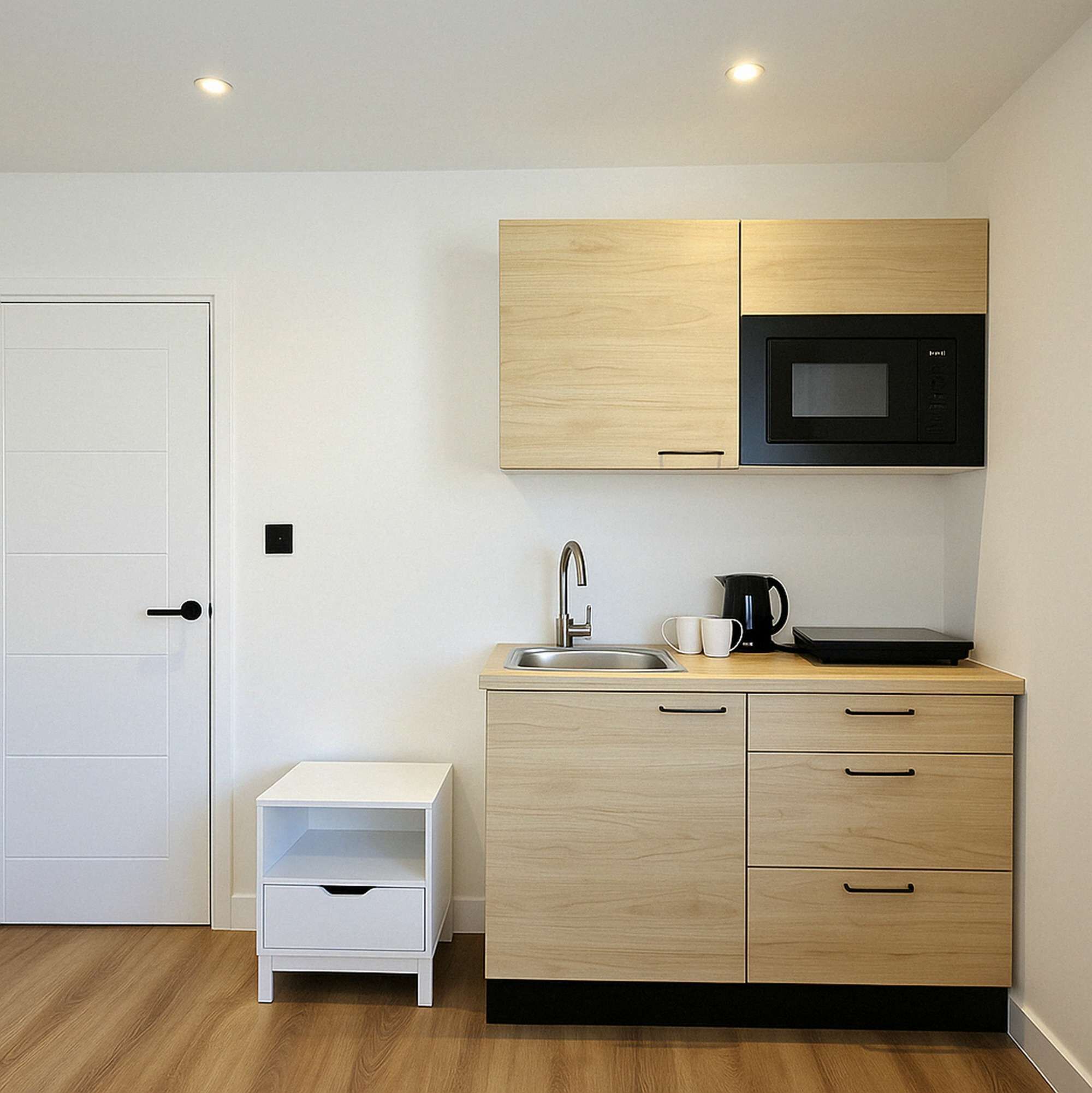 Fridge, microwave, stovetop, toaster