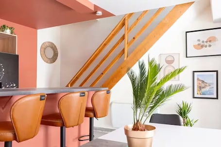 Interior. Cosy modern loft close to towns and beaches