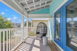 House, Multiple Beds, Pool Access, Pool View (5612 Beach Drive) | Terrace/patio - Seafoam Beautiful 3BR Home With Heated Private Pool - 4 Min Walk to Beach! (Panama City Beach)