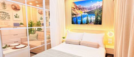 1 soverom, strykejern/-brett, wi-fi og sengetøy