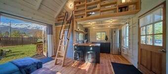 EVERYTHING IS NEW! Adorable Tiny Log Cabin with Awesome Views, Walk Everywhere