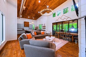 Smart TV, fireplace, video games