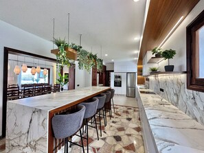 Deluxe Villa, 5 Bedrooms, Patio, Garden View | Private kitchen | Highchair