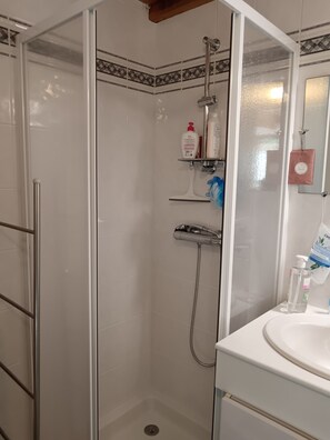 Shower, hair dryer