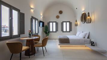 Lyxsvit - havsutsikt | Värdeförvaringsskåp på rummet och mörkläggningsgardiner