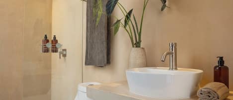 Towels, soap, toilet paper