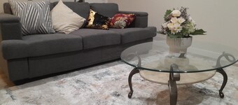 Furnished basement with seperate entrance ,living room,washroom and kitchenette