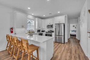 Fridge, microwave, oven, stovetop - Hot Tub, Game Room, Rooftop Deck with Bay Views (Seaside Heights)