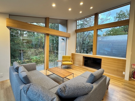 Luxury Villa, Mountain View | Living area | Smart TV, Netflix, heated floors, smart speakers