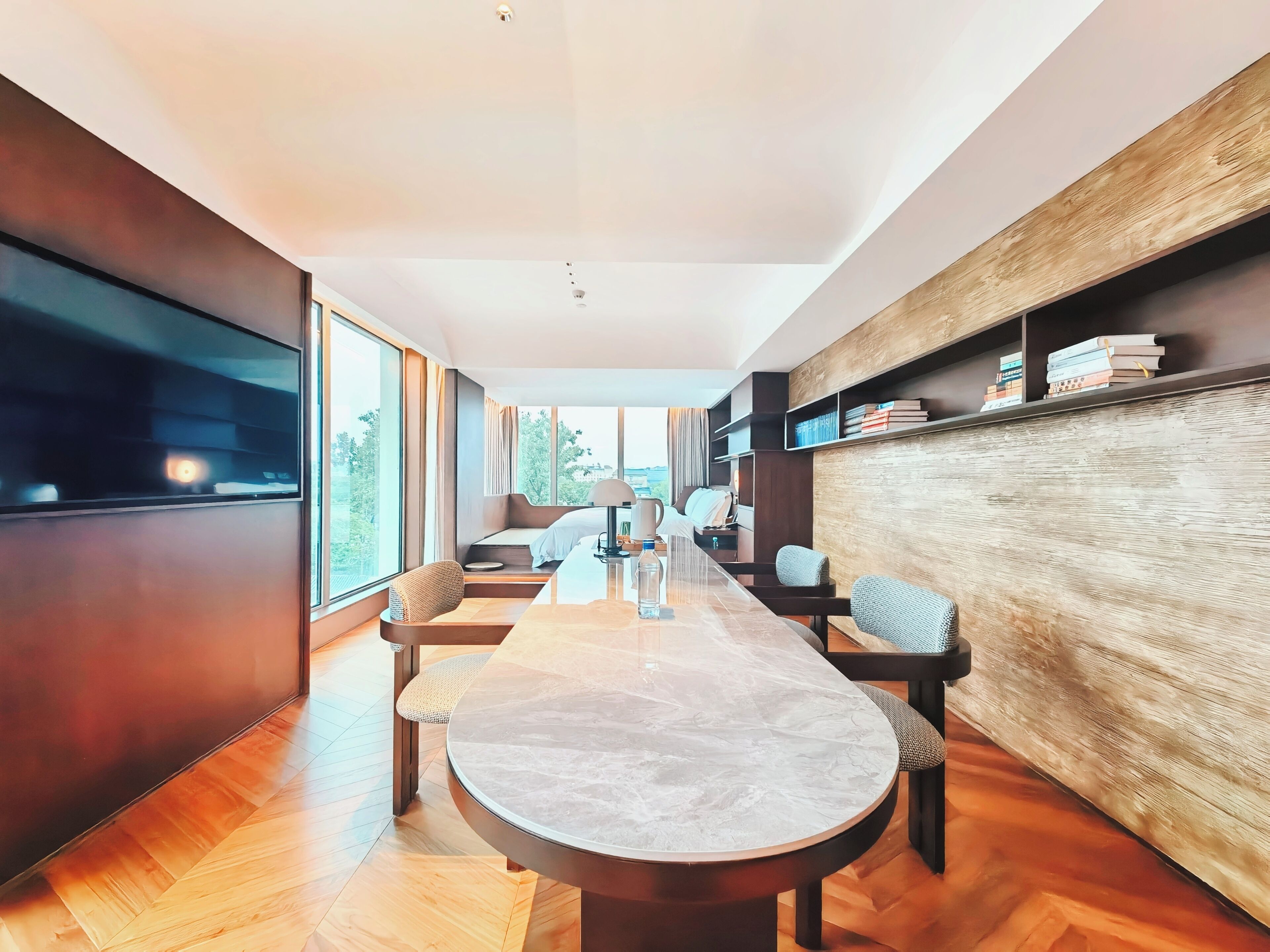 Japanilaistyylinen huone (180°景观榻榻米大床房) | Ylelliset vuodevaatteet, untuvapeitot