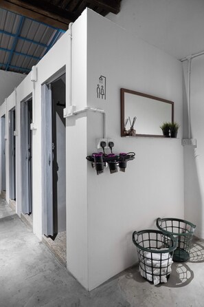 Standard Double Room, 1 Queen Bed, Shared Bathroom, City View | Bathroom | Hair dryer, towels, shampoo, toilet paper - A Cozy Place Penang (George Town)