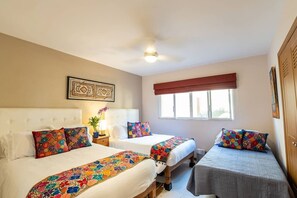 2 bedrooms, iron/ironing board, travel cot, WiFi