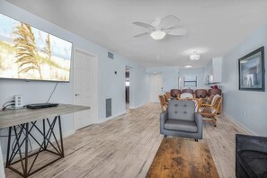 TV, DVD player, offices