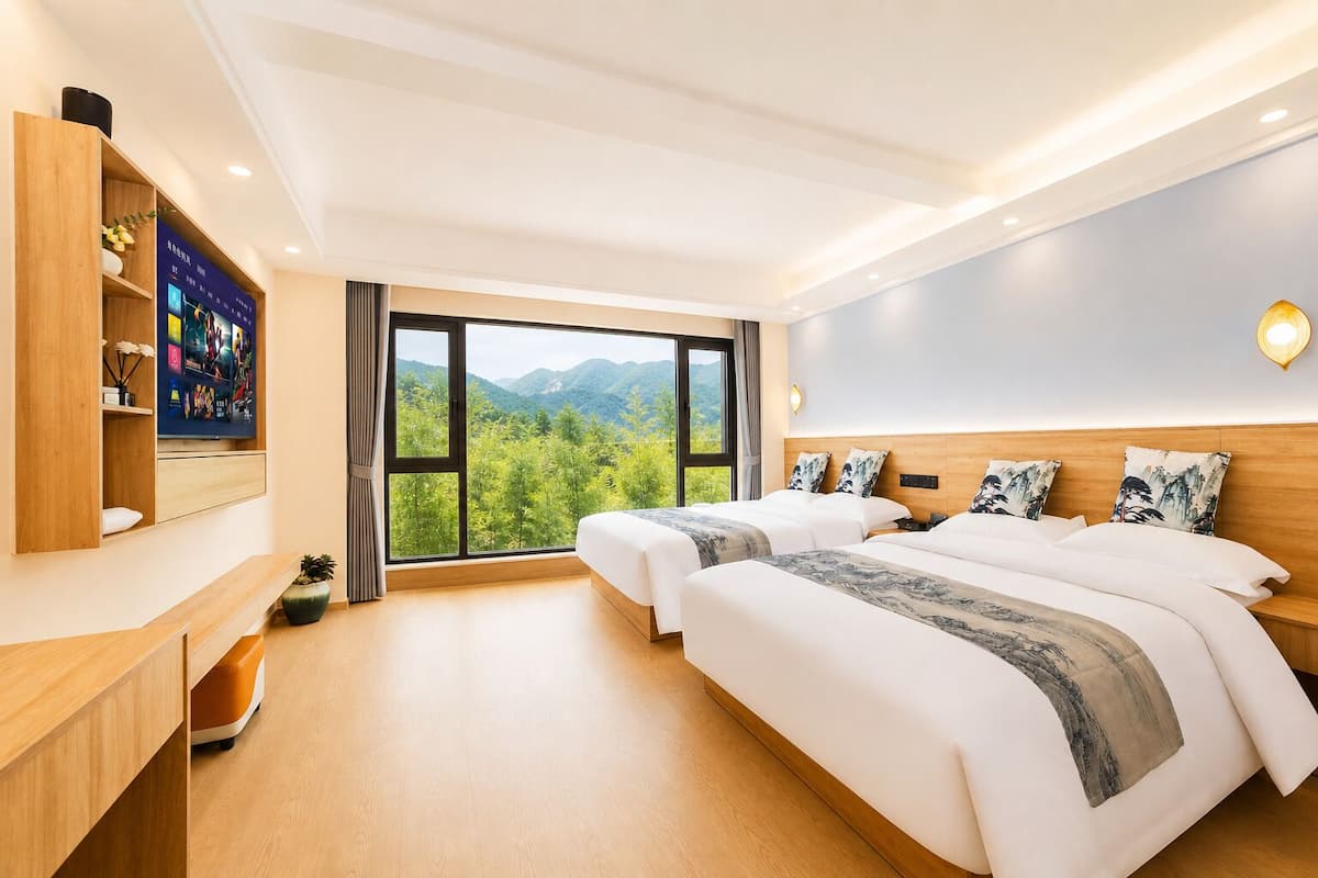 Luxury Quadruple Room, Hill View | Premium bedding, down duvets, pillow-top beds, laptop workspace