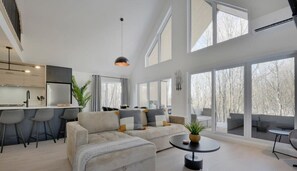 TV, fireplace, offices