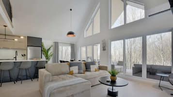 TV, caminetto, studio