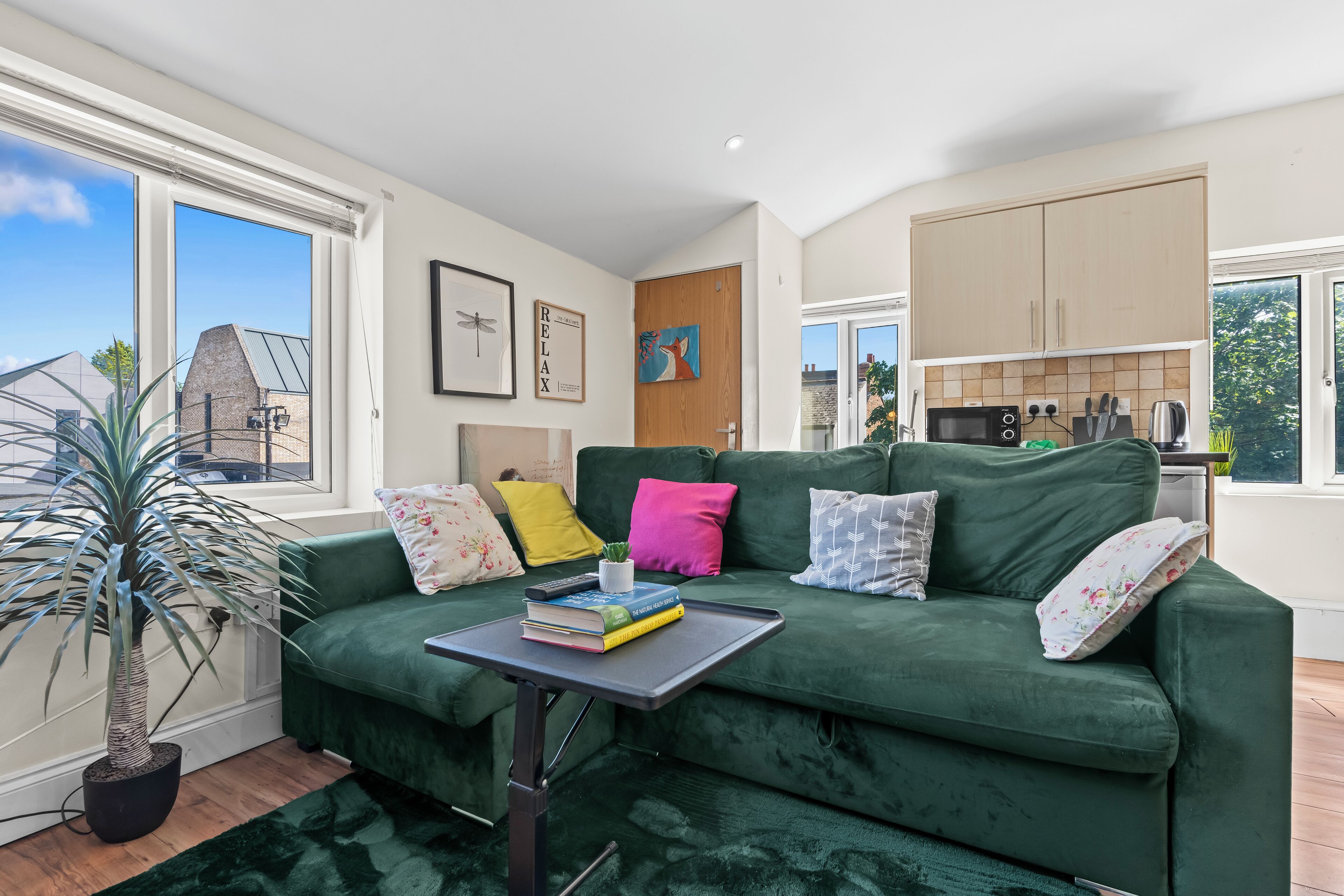 TV connectée, livres, chaîne hi-fi