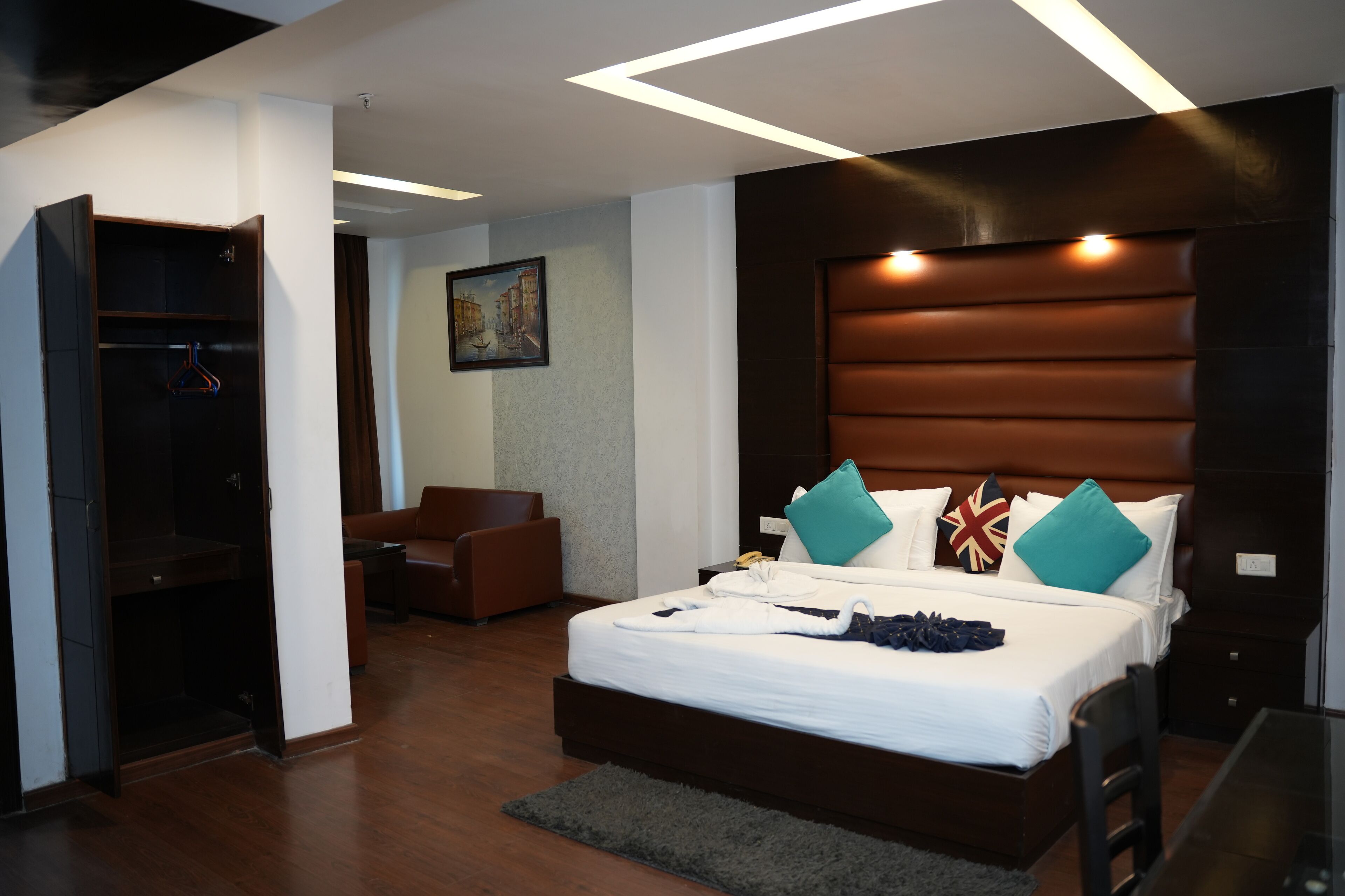 Egyptian cotton sheets, premium bedding, memory-foam beds, minibar