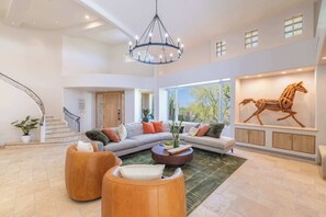 Télévision, cheminée, espaces bureaux