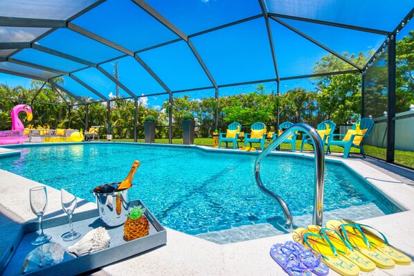 Outdoor pool, a heated pool