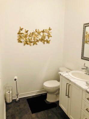 Shower, hair dryer, towels, soap - Two bedroom guest suite on the lake (Greater Sudbury)