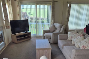TV, fireplace - 2 Bed Caravan - Sleeps 6 - Pets - Pool - Parking (newquay)