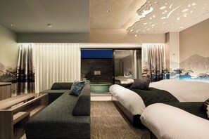 Premium Double or Twin Room, Non Smoking, Microwave | Bathroom | Combined shower/tub, spring water tub, free toiletries, hair dryer