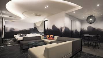 Quarto casal ou duplo presidencial, 1 quarto, para não fumantes, micro-ondas | Edredons de pluma, frigobar, Wi-Fi de cortesia, roupa de cama